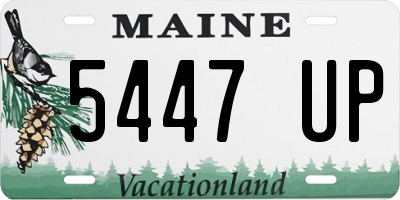 ME license plate 5447UP