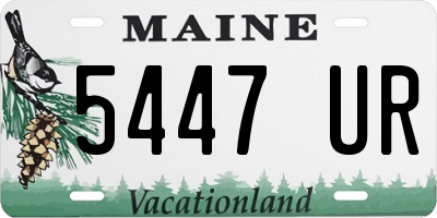 ME license plate 5447UR