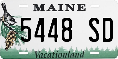 ME license plate 5448SD