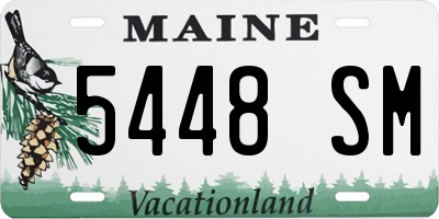 ME license plate 5448SM