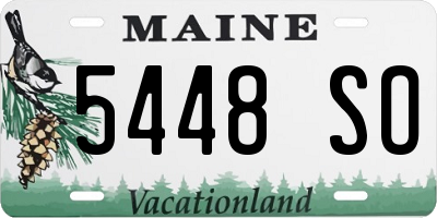 ME license plate 5448SO