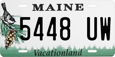 ME license plate 5448UW