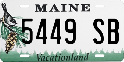 ME license plate 5449SB