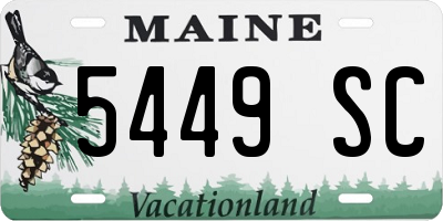 ME license plate 5449SC