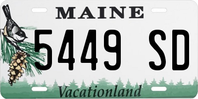 ME license plate 5449SD