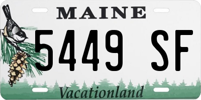 ME license plate 5449SF