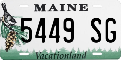 ME license plate 5449SG