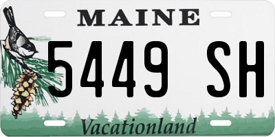 ME license plate 5449SH