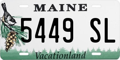 ME license plate 5449SL