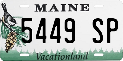ME license plate 5449SP