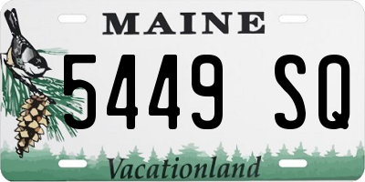 ME license plate 5449SQ