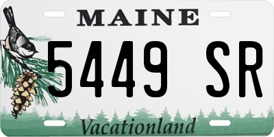 ME license plate 5449SR