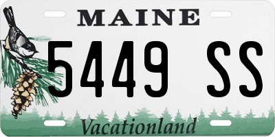 ME license plate 5449SS