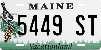 ME license plate 5449ST