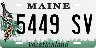 ME license plate 5449SV