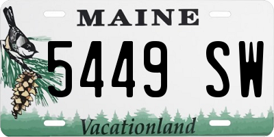 ME license plate 5449SW