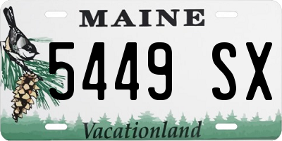 ME license plate 5449SX