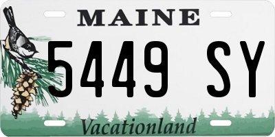 ME license plate 5449SY