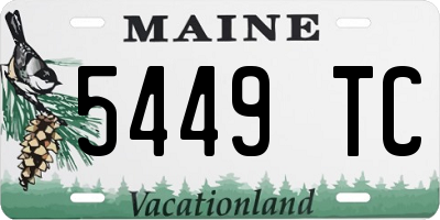 ME license plate 5449TC