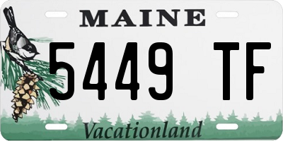 ME license plate 5449TF