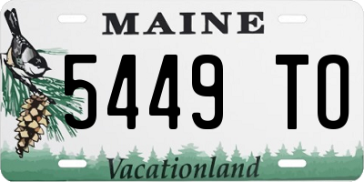 ME license plate 5449TO