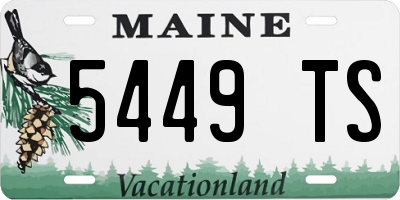 ME license plate 5449TS