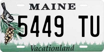 ME license plate 5449TU