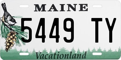 ME license plate 5449TY