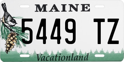 ME license plate 5449TZ