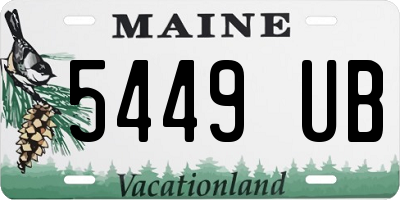 ME license plate 5449UB