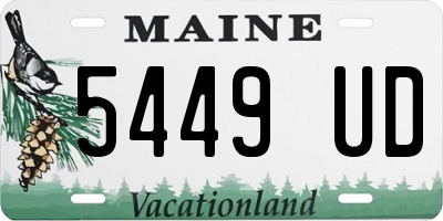 ME license plate 5449UD