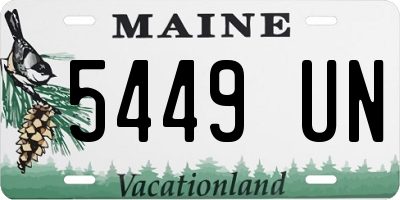 ME license plate 5449UN