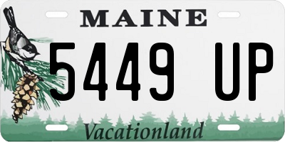 ME license plate 5449UP