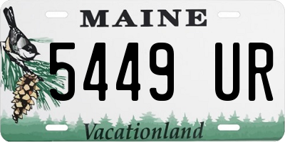ME license plate 5449UR