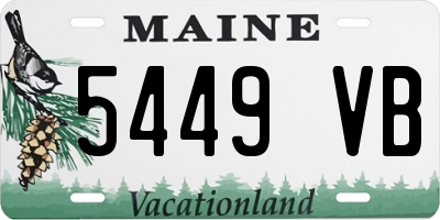 ME license plate 5449VB