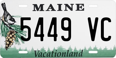 ME license plate 5449VC