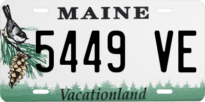 ME license plate 5449VE