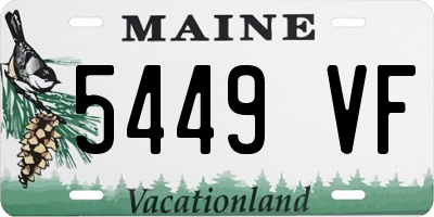 ME license plate 5449VF