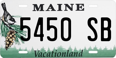 ME license plate 5450SB