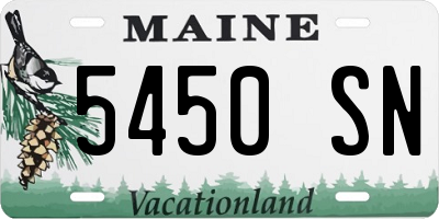 ME license plate 5450SN