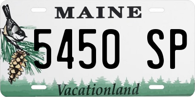 ME license plate 5450SP