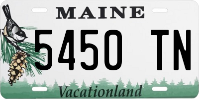 ME license plate 5450TN