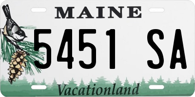 ME license plate 5451SA