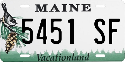 ME license plate 5451SF