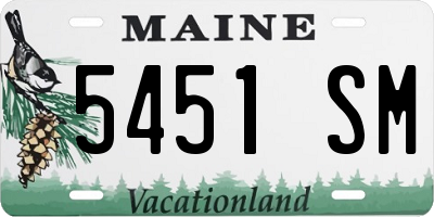 ME license plate 5451SM