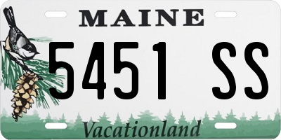 ME license plate 5451SS