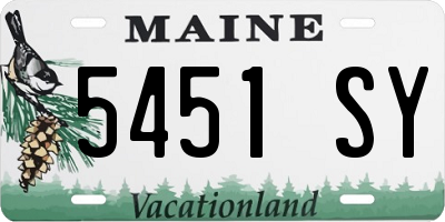ME license plate 5451SY