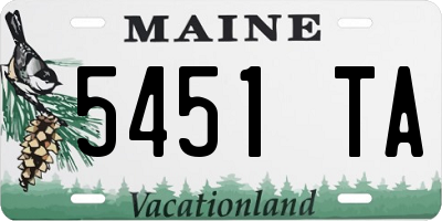 ME license plate 5451TA