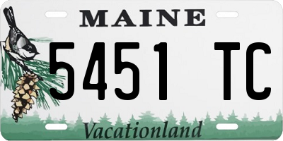 ME license plate 5451TC