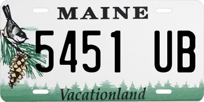 ME license plate 5451UB